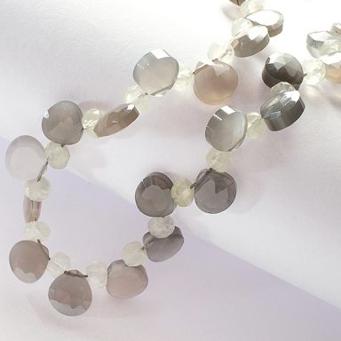 Filigrane Rauchquarztropfen-Kette