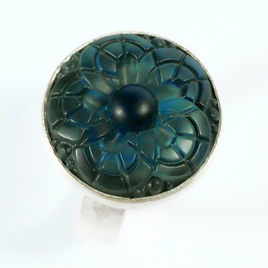 Silberring mit Glasstein